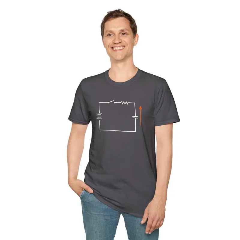 Electrical Engineer T-Shirt: Hand-Drawn RC Switch Circuit Schematic | Resistor C