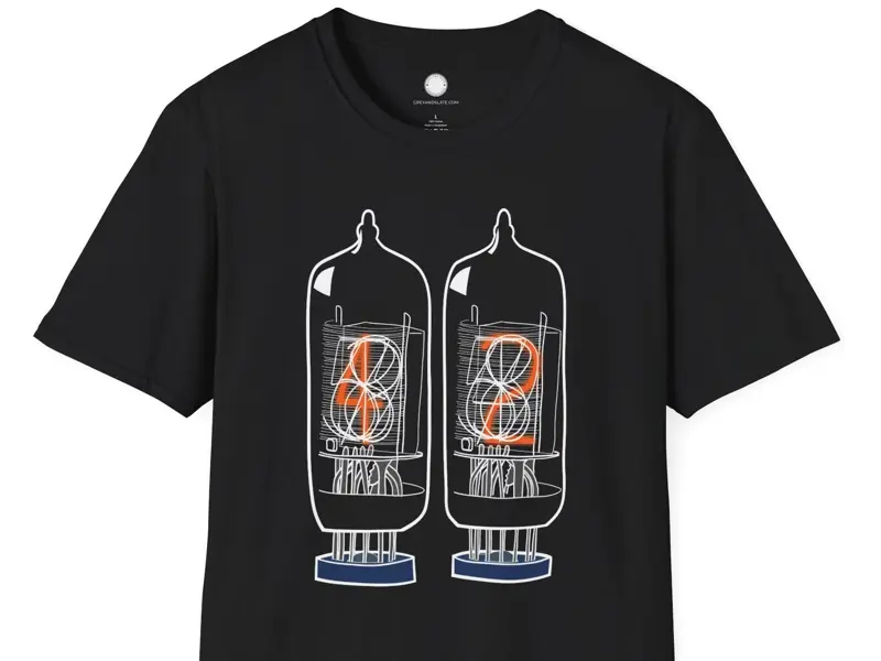 Nixie Tube Electronics T-Shirt | Vintage Display Technology Retro Computing Hard