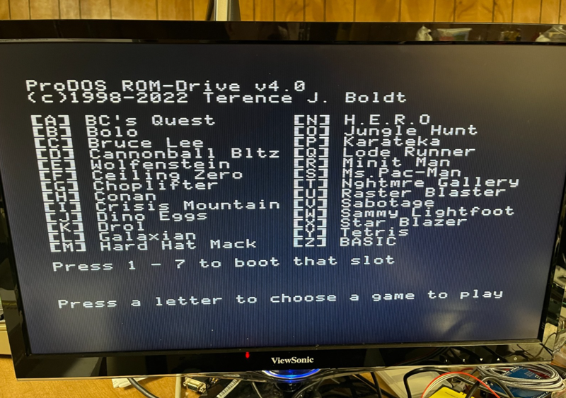 Apple II ProDOS bootable 1MB read-only drive v4.0  By TJBOLDT