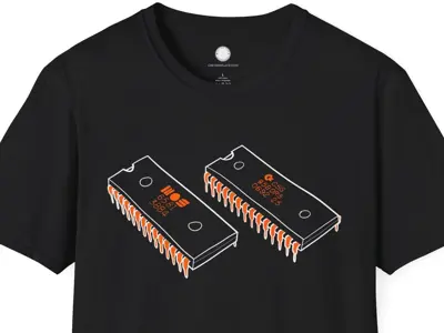 Commodore 64 and MOS Sound Synthesizer Vintage SID Chips T-Shirt