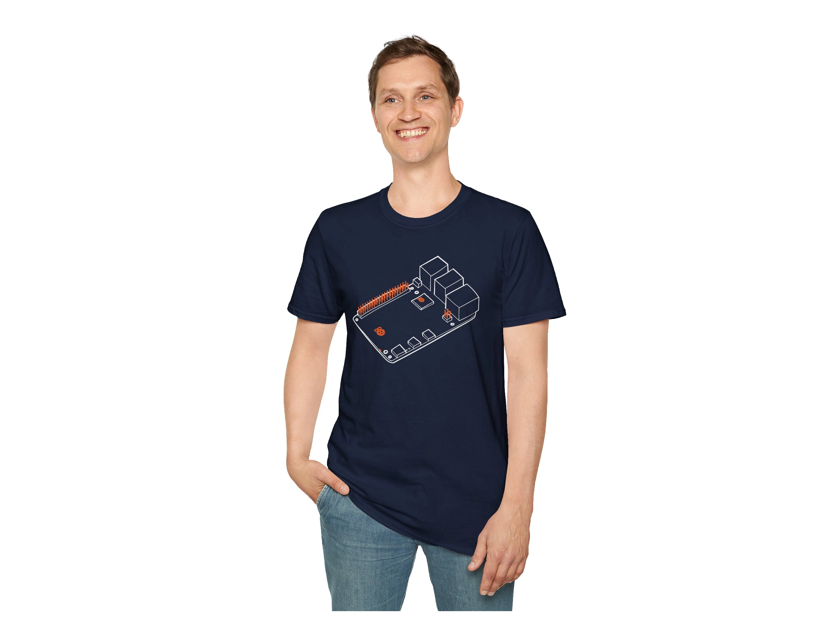 Raspberry Pi 5 T-Shirt, Hand-Drawn
