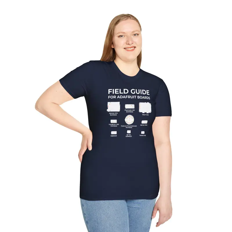 Adafruit Circuit Board Field Guide T-Shirt | Hand-Drawn ID Silhouette | Arduino 