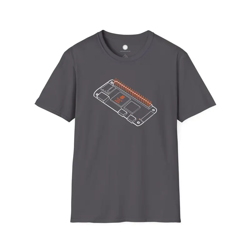 Hand-drawn Raspberry Pi Zero 2W T-Shirt | Tiny Linux Powerhouse Maker Tee | Elec
