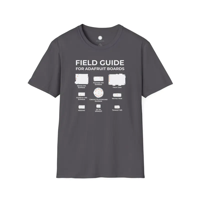 Adafruit Circuit Board Field Guide T-Shirt | Hand-Drawn ID Silhouette | Arduino 
