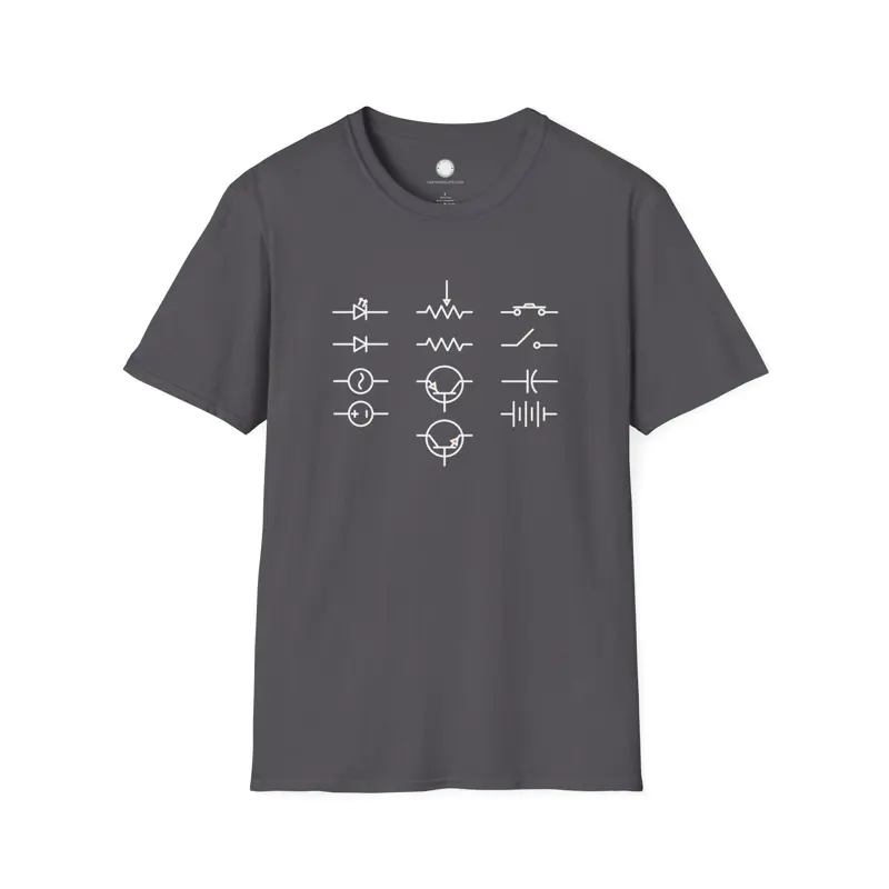 Electronics Symbols Tee | Circuit Components Engineer Humor T-Shirt | Hardware H