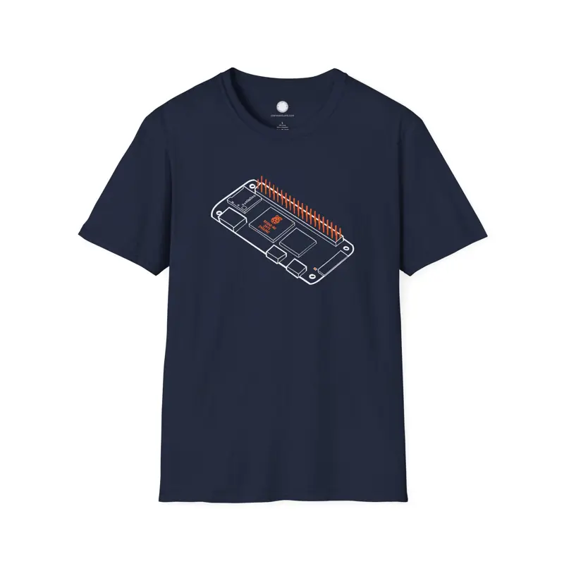 Hand-drawn Raspberry Pi Zero 2W T-Shirt | Tiny Linux Powerhouse Maker Tee | Elec