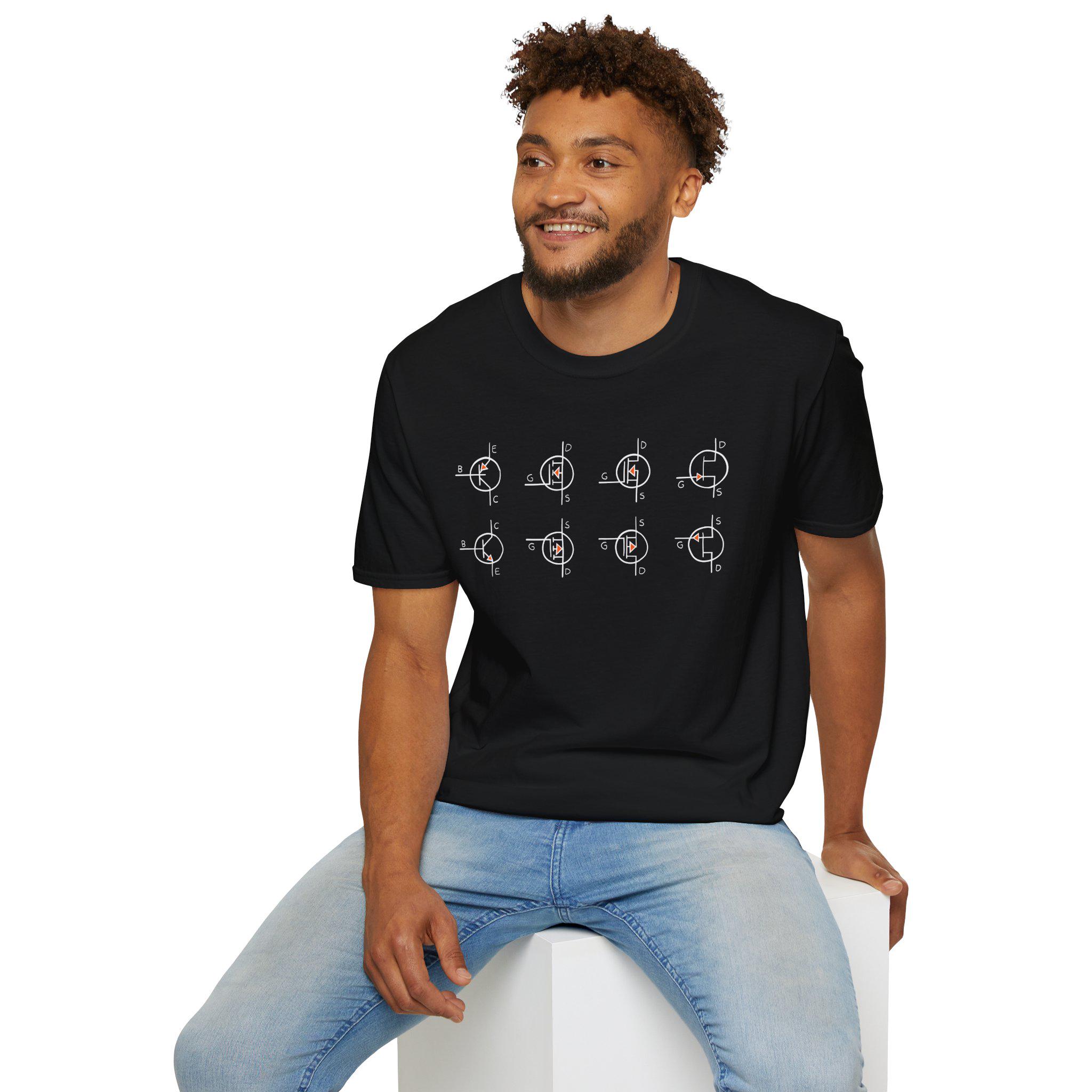Minimalist Transistor Symbols T-Shirt Hand-Drawn | BJT MOSFET JFET | Electronics