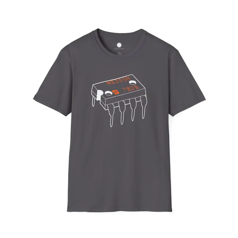 The Timeless 555 Timer Chip Tee | Hand-Drawn Vintage Electronics IC Sketch T-Shi