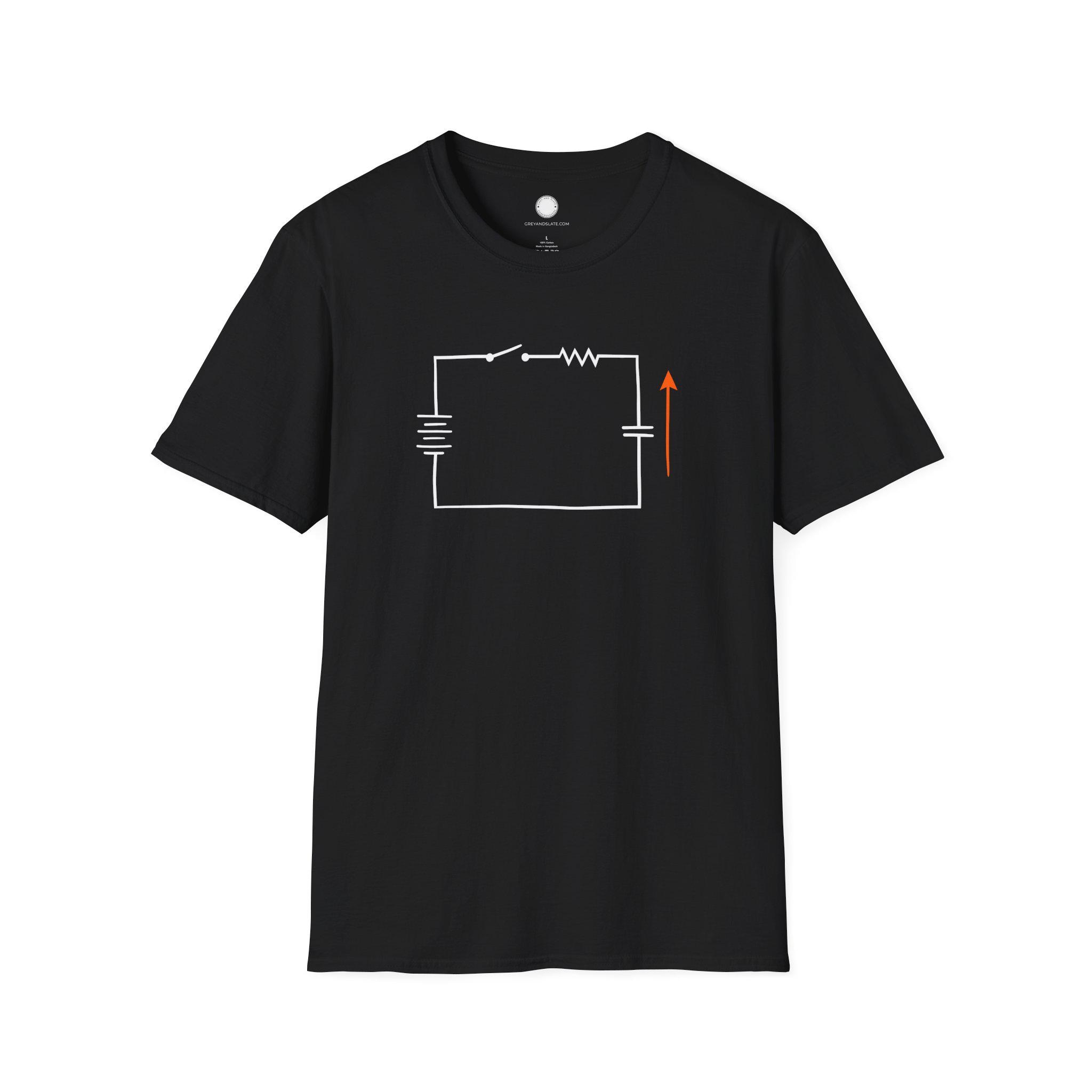 Electrical Engineer T-Shirt: Hand-Drawn RC Switch Circuit Schematic | Resistor C