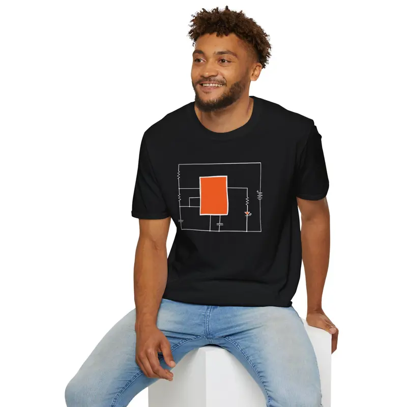Hand Drawn 555 Timer Schematic Electronics Tee | Electrical Engineer Hardware Ha