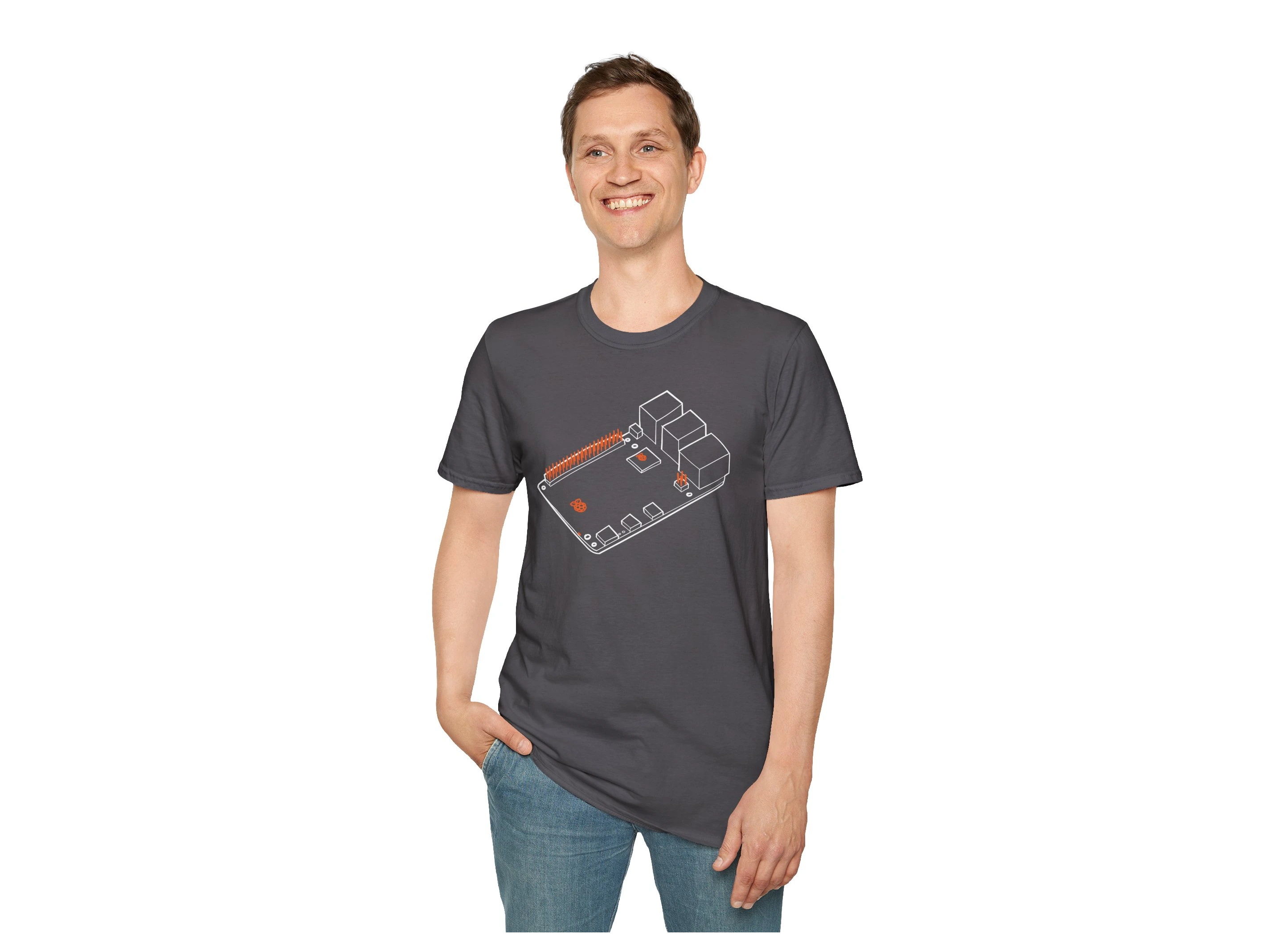 Raspberry Pi 5 T-Shirt, Hand-Drawn