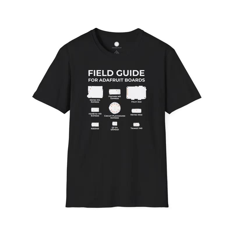 Adafruit Circuit Board Field Guide T-Shirt | Hand-Drawn ID Silhouette | Arduino 