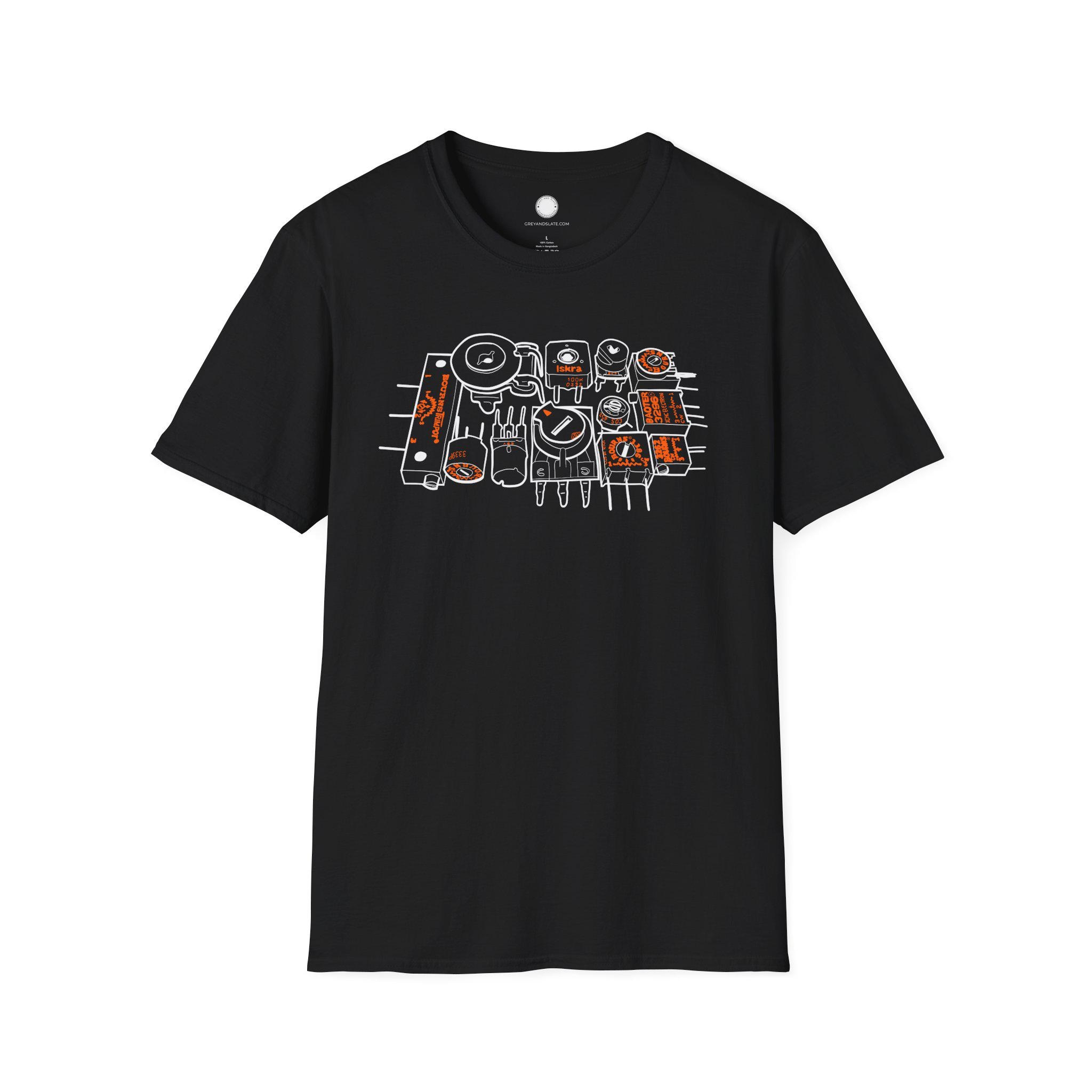 Vintage Potentiometer Collection Electronics Hand-Drawn T-Shirt | Bourne Compone