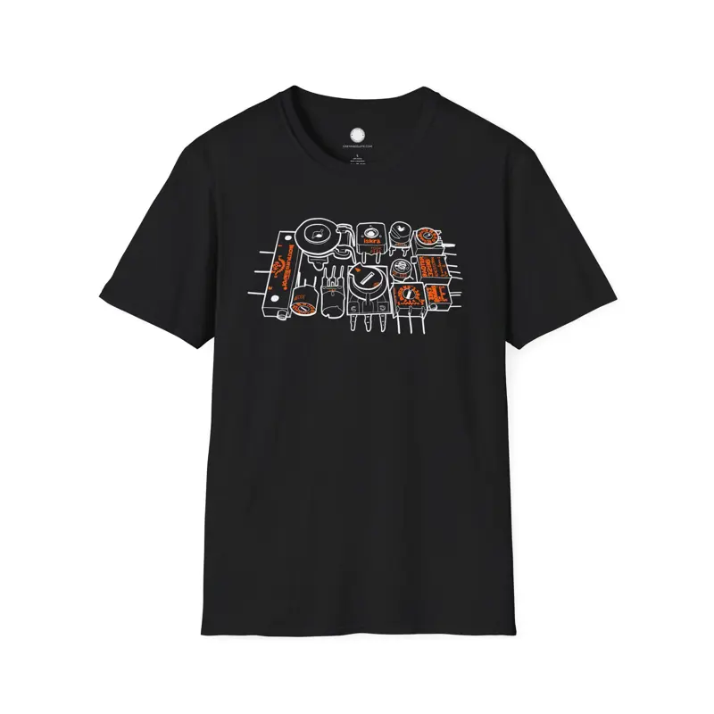 Vintage Potentiometer Collection Electronics Hand-Drawn T-Shirt | Bourne Compone
