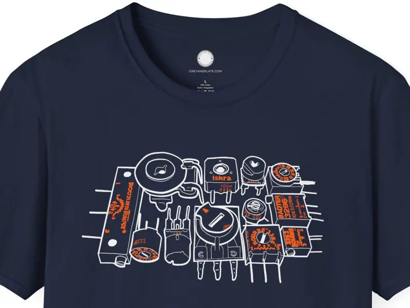 Vintage Potentiometer Collection Electronics Hand-Drawn T-Shirt | Bourne Compone