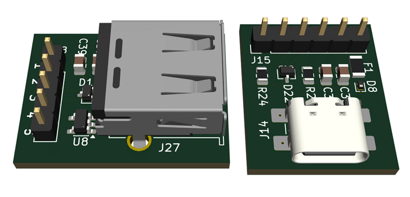 USB-C + USB-A Module Kit (Plug & Play, ESD)