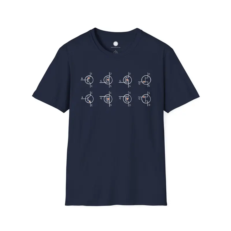 Minimalist Transistor Symbols T-Shirt Hand-Drawn | BJT MOSFET JFET | Electronics