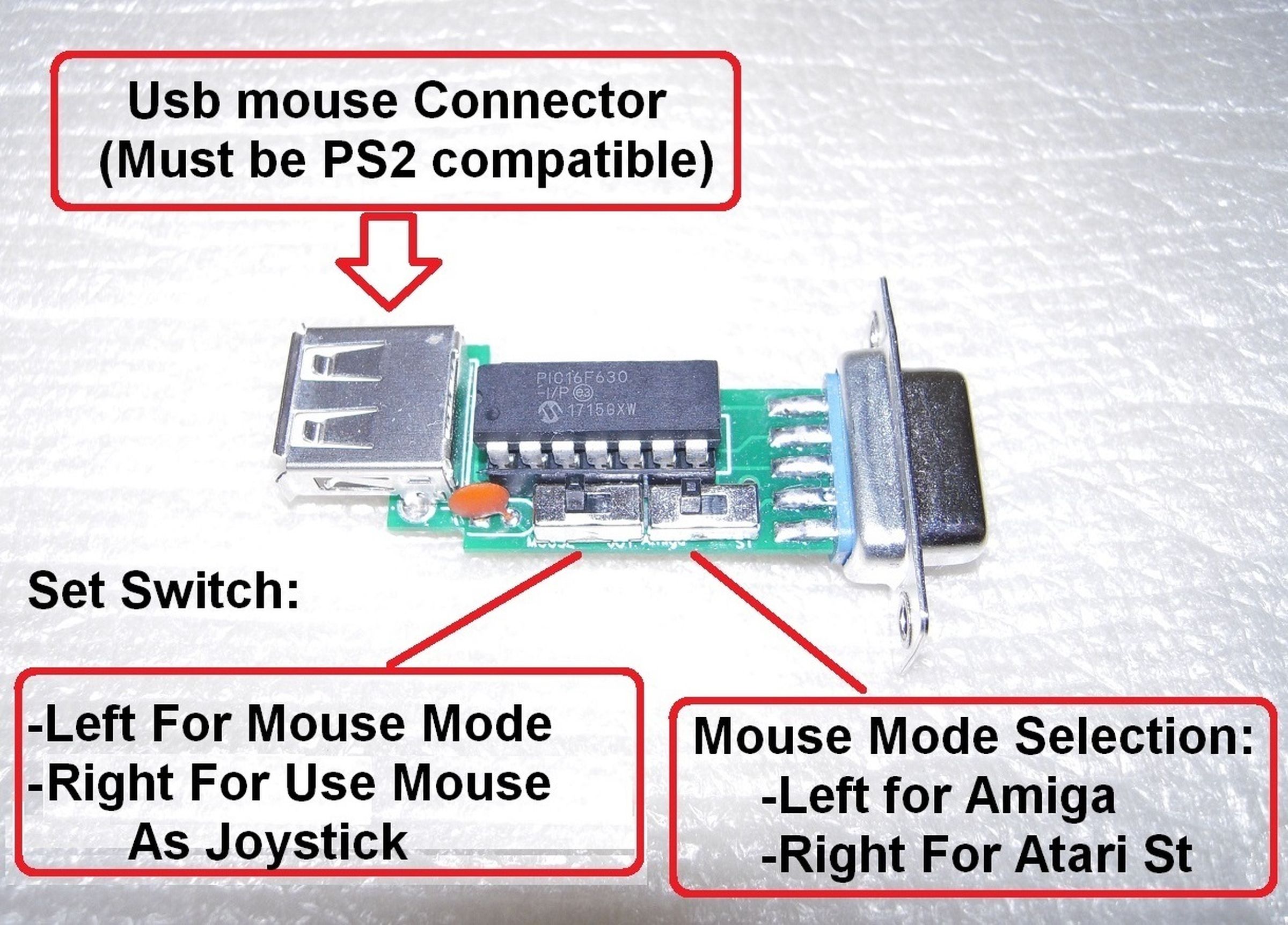USB ps2 Mouse Adapter for Amiga Atari Amstrad C64