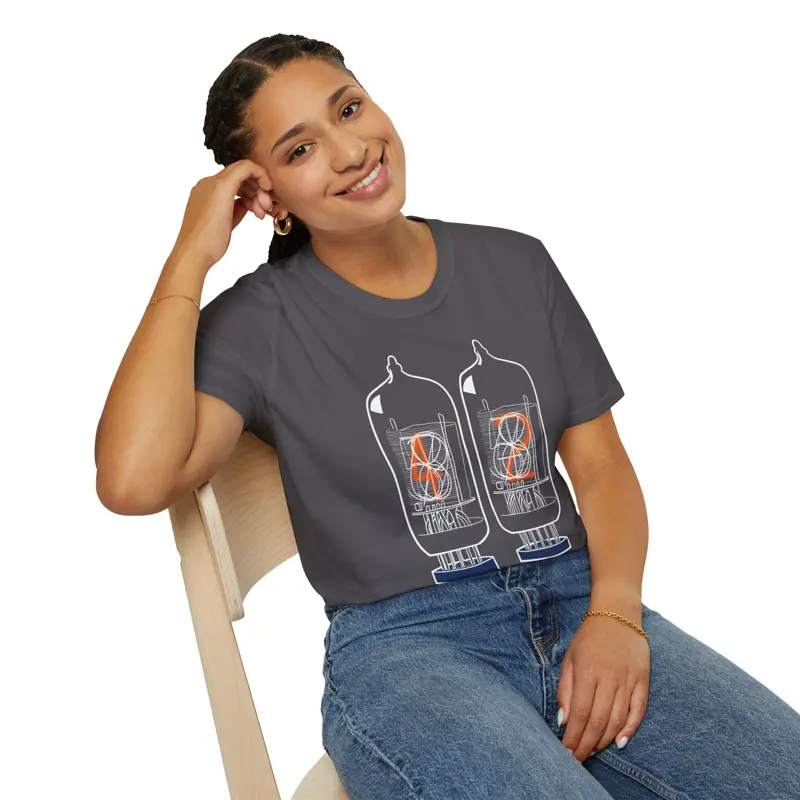 Nixie Tube Electronics T-Shirt | Vintage Display Technology Retro Computing Hard