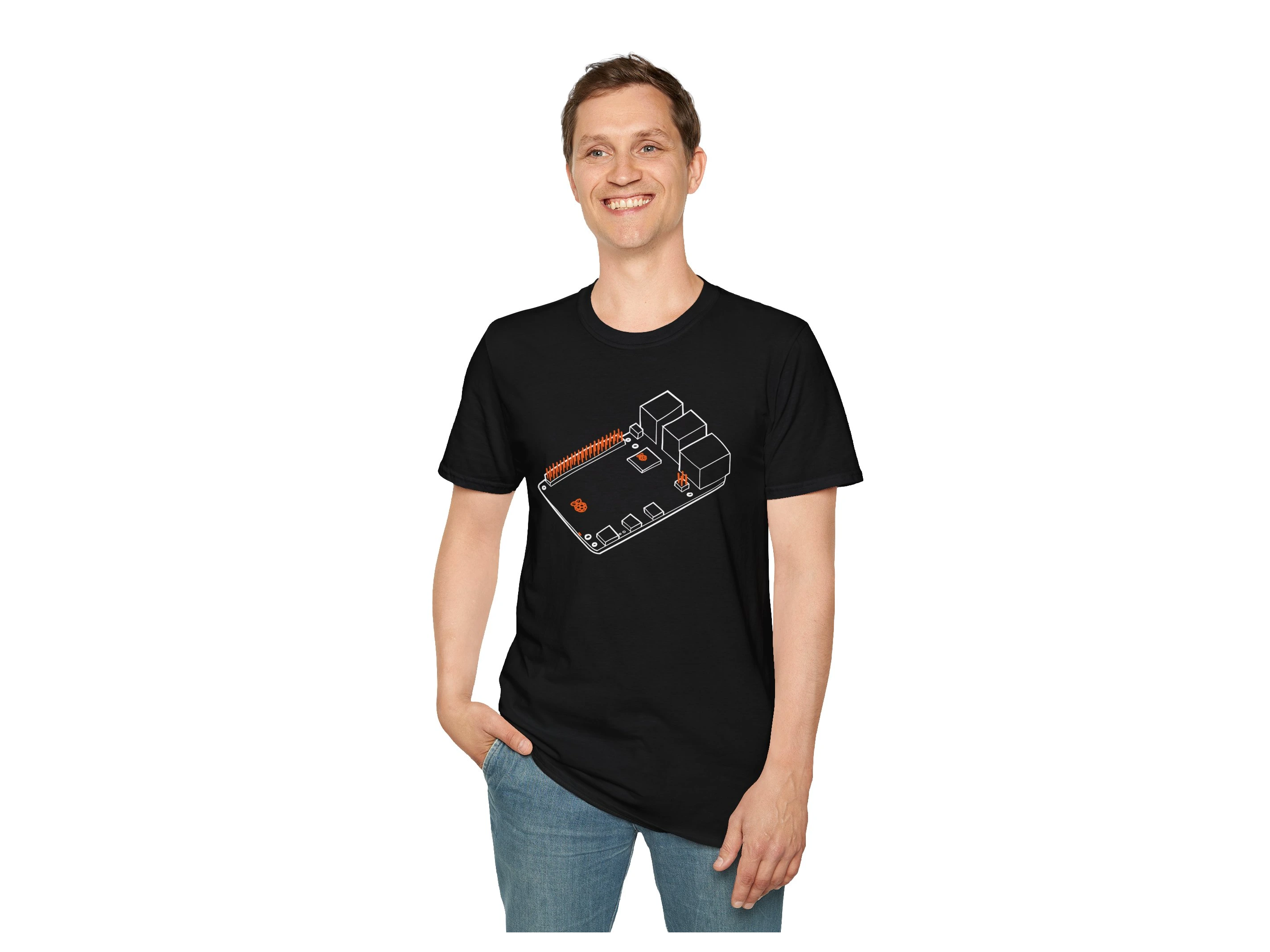 Raspberry Pi 5 T-Shirt, Hand-Drawn